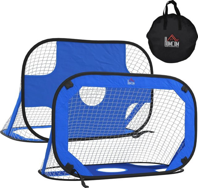 HOMCOM Fußballtor Pop Up Tor Oxford-Gewebe Blau - Bild 1