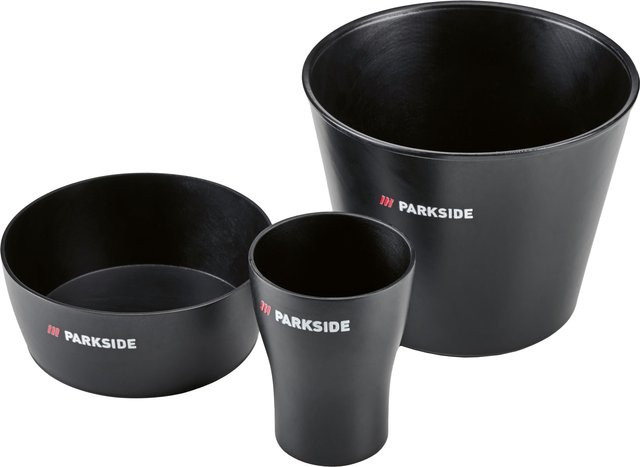 Parkside Japanspachtel-Set und Gipsbecher-Set, 3-teilig, Schwarz - Bild 1