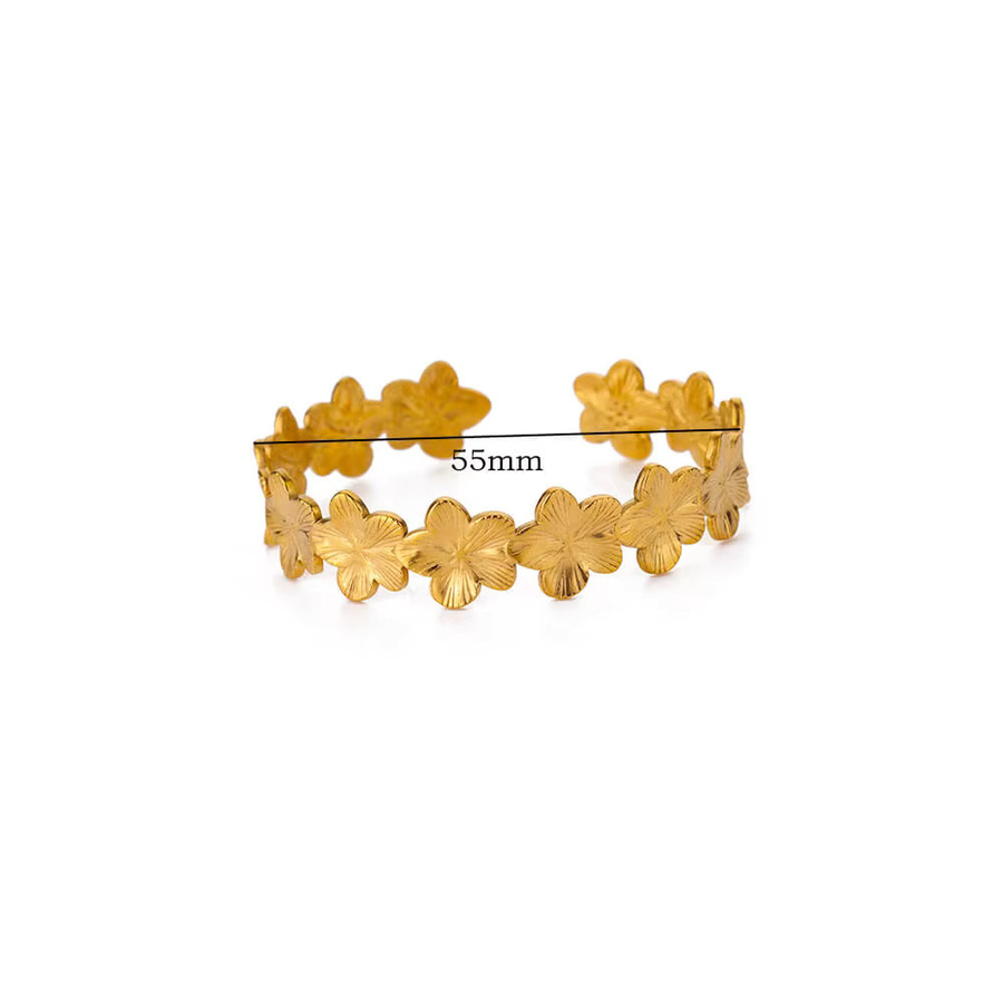 HPTOTMG Armband Armreif, Edelstahl, Gold, Damen, Blume - Bild 2