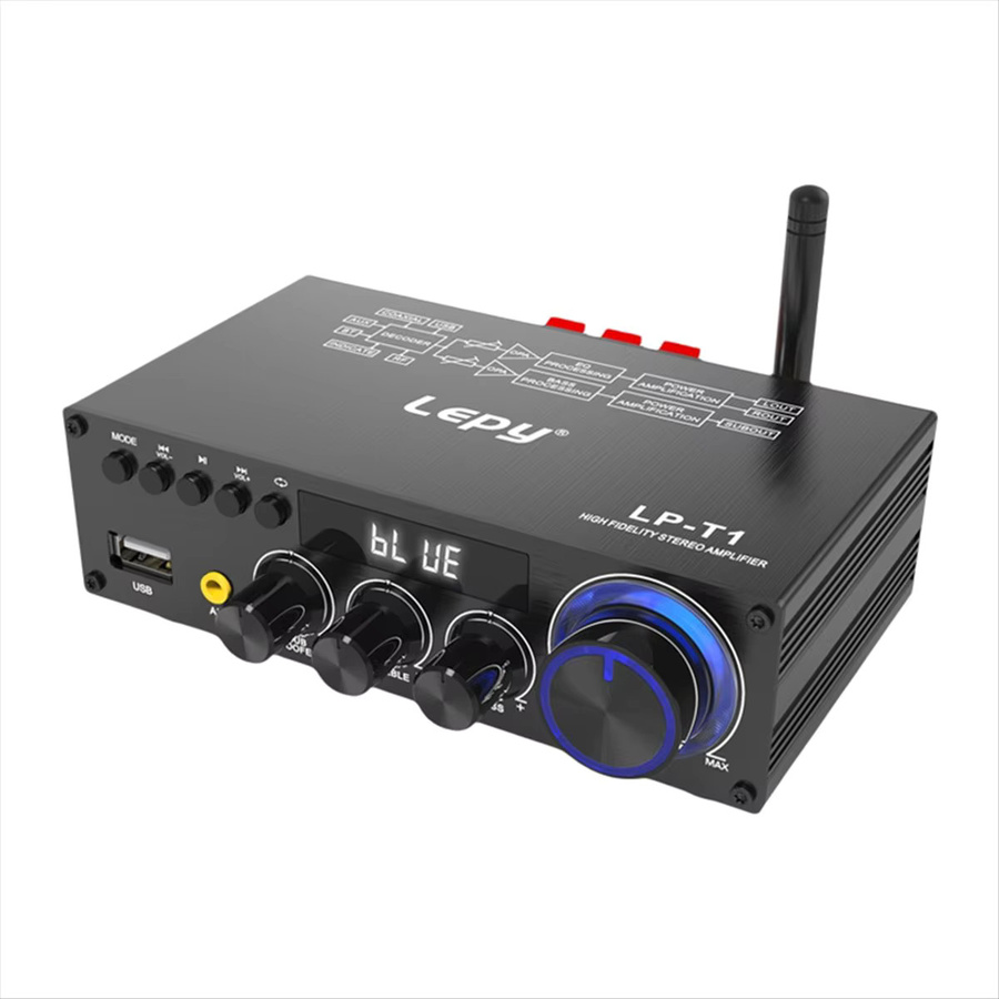 Lepy LP-T1 2.1-Kanal Stereo Verstärker mit Bluetooth 5.1 und USB in Schwarz - Bild 2