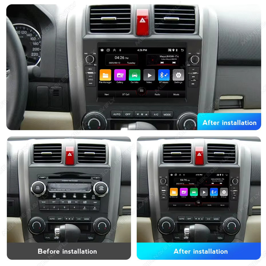 MEKEDE Android 15 Multimedia Autoradio mit CarPlay für Honda CR-V 2007-2011 in Schwarz - Bild 2