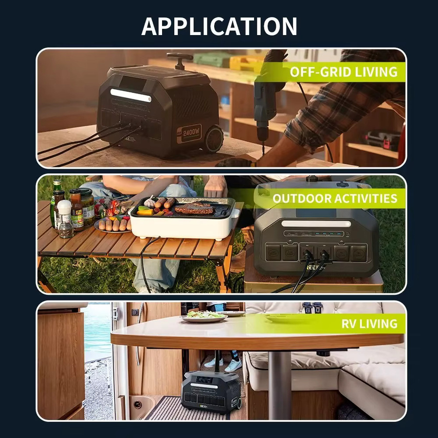 IEE P2400 Solargenerator Tragbare Powerstation mit 2400W und 2048Wh LiFePO4 Akku, AC-Ausgang, Trolley und App-Steuerung für Camping, Wohnmobil und Notfälle - Bild 3
