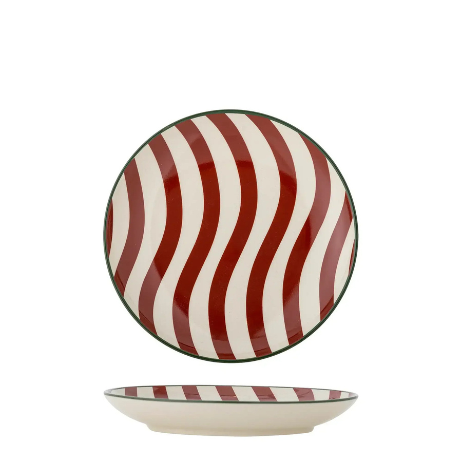 Bloomingville Teller aus Steingut in Rot Jolly mit Durchmesser 16 cm - Bild 1