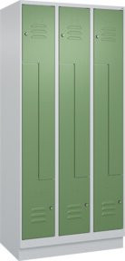 C+P Classic PLUS Z-Spind mit Sockel und 6 Fächern, Farbe Grau/Grün, B/T/H: 90 x 50 x 195 cm, mit Zylinderschloss - Bild 1