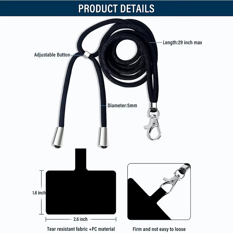 Universell verstellbares Handy-Umhängeband in Orange als Anti-Verlust-Lanyard für dein Mobiltelefon - Bild 3