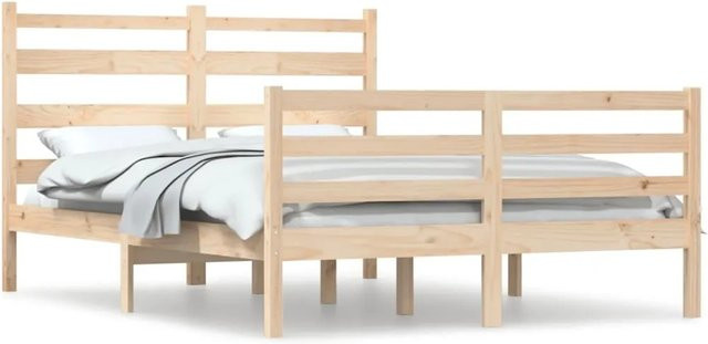 vidaXL Massivholzbett aus Kiefer in Braun mit rustikaler Optik B/T/H: 160 x 200 x 166 cm - Bild 1