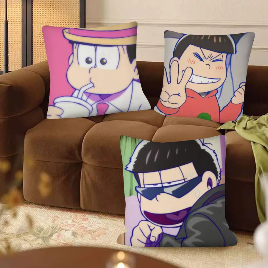 52TOYS O-Osomatsu San Kissenbezug Cartoon Anime Design, quadratisch, mehrfarbig, Breite: 40 cm, Höhe: 40 cm, Tiefe: 40 cm - Bild 3