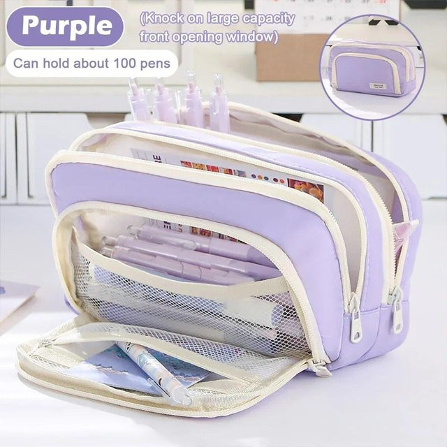 Walk Vogue Federmäppchen in Violett mit großer Kapazität für Schule und Büro - Bild 1