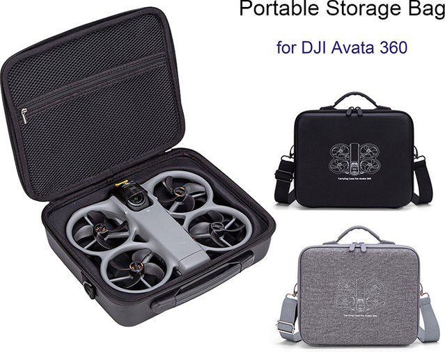 DIXSG Kameratasche für DJI Avata 360, tragbare Outdoor-Reisetasche und Schulterbox in Schwarz - Bild 1