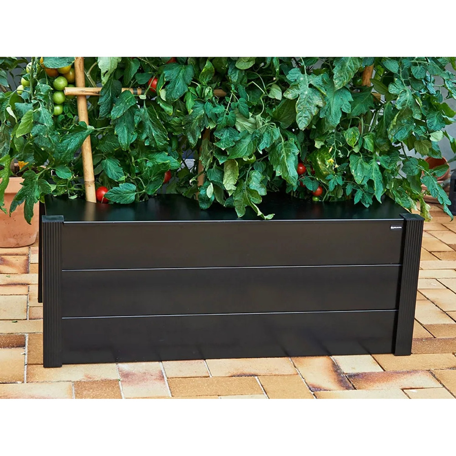 Juliana Pflanzkasten aus Aluminium in Schwarz, B/T/H: 55 x 37 x 95 cm - Bild 2