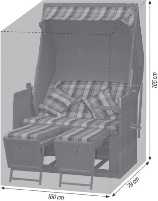 Acamp Schutzhülle für Strandkörbe aus transparentem Polyestergewebe, Breite: 160 cm, Tiefe: 79 cm - Bild 1