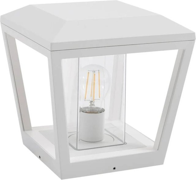 Lucande Außenleuchte Dunia Modern Weiß aus Aluminium und Polycarbonat, 1-flammig, E27, IP54, Höhe: 24,0 cm, Breite: 15,0 cm, Tiefe: 24,0 cm - Bild 1