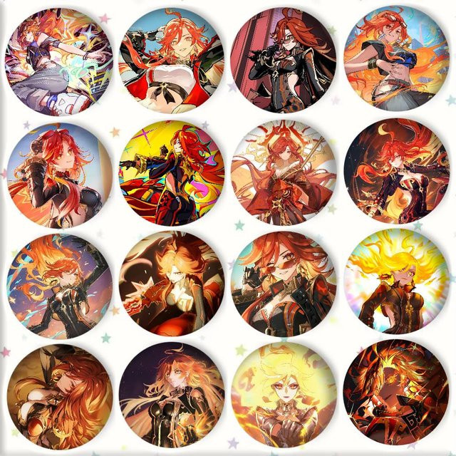 Kayou Kunstbrosche Genshin Impact Mavuika, Unisex - Bild 1