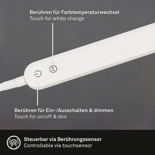 Briloner LED-Stehleuchte SERVO in Weiß, dimmbar, Höhe: 183 cm - Bild 2