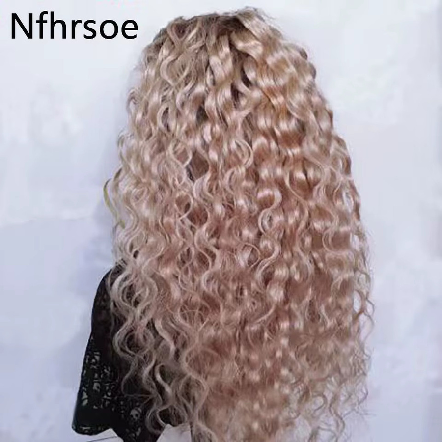 Eleanor Lace Front Perücke, 100 % Echthaar, lockiges Ombre-Honigblond, Damen - Bild 2