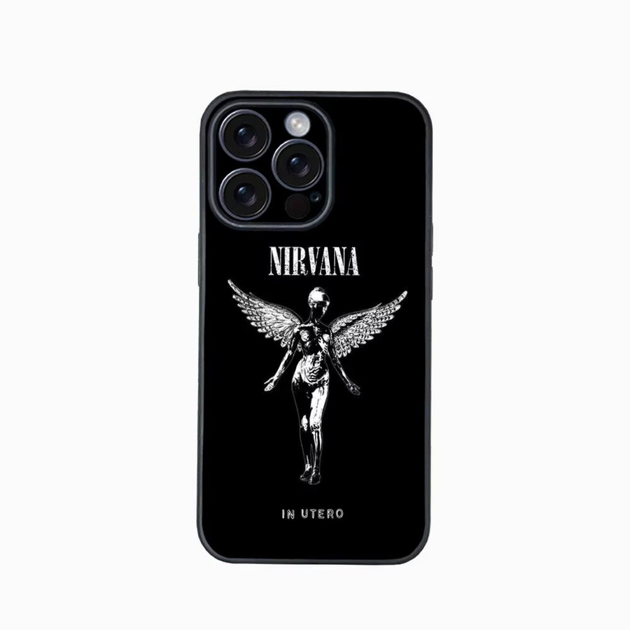 N-Nirvana Rock Band Handyhülle für Apple iPhone 12 13 14 15 16 17 Pro Max Plus mit Protect Plating in Schwarz - Bild 3