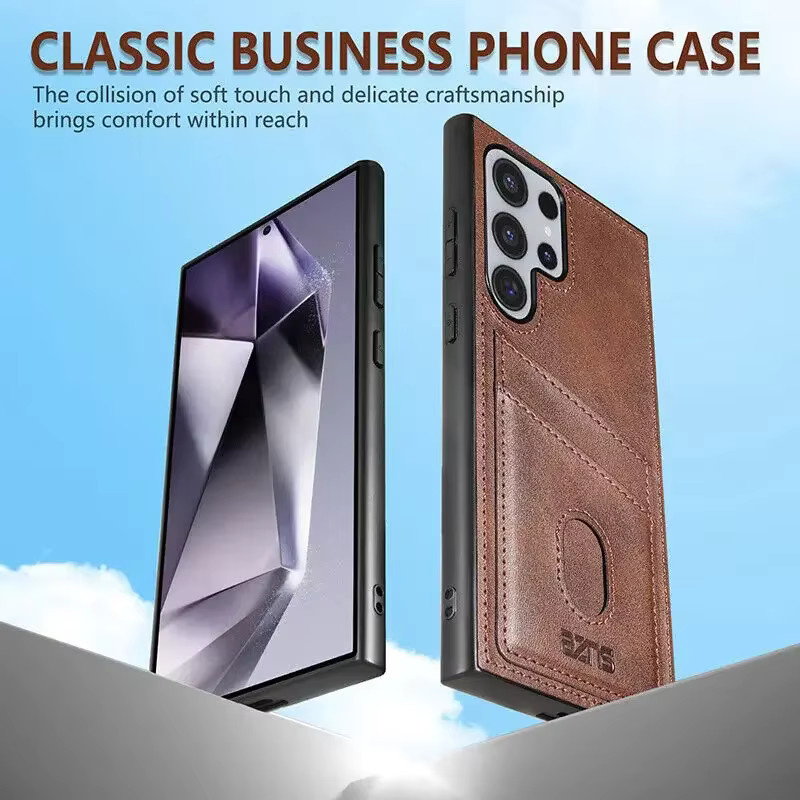 Leder-Handyhülle als Kartenetui für Samsung Galaxy S26 Ultra S25 Edge S24 S23 S22 S21 S20 FE A17 A37 A57 A16 A36 A56 in Schwarz oder Braun - Bild 6