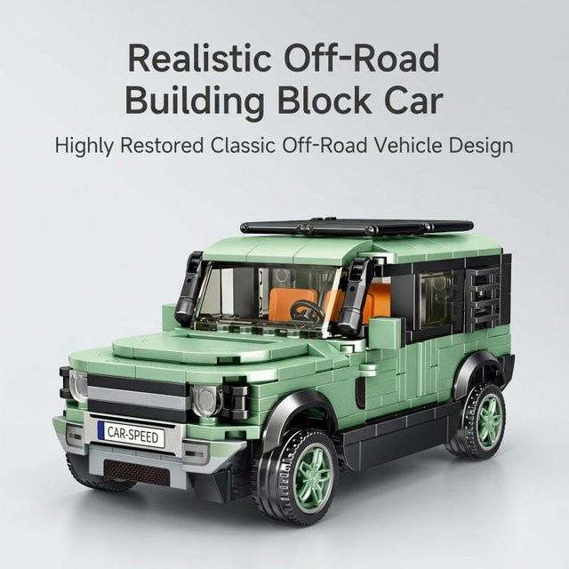 Grüner Abenteuer-SUV Bausteine, Geländewagenmodell, mit zu öffnenden Türen, ab 14 Jahren - Bild 1