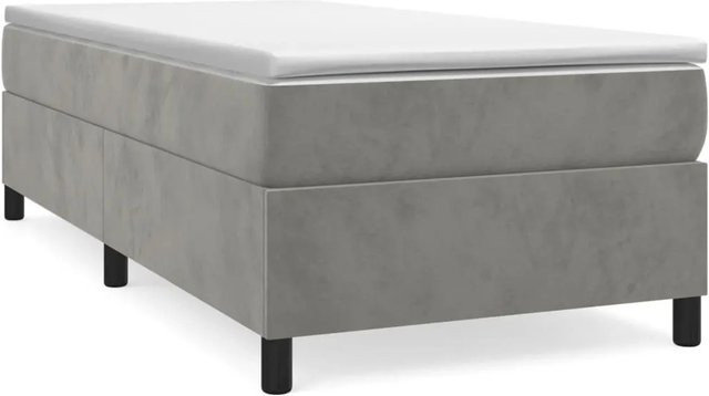 vidaXL Boxspringbett aus Samt in Hellgrau, B/T/H: 80 x 200 x 35 cm - Bild 1