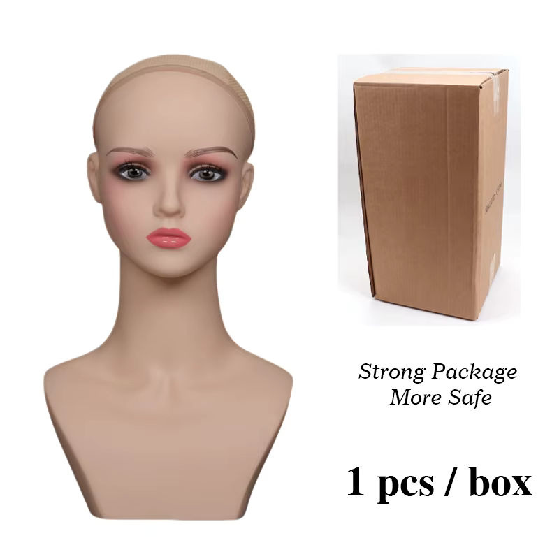 plussign Schaufensterpuppen Kopf, beige Haut, Dummy Kopf für Perücke - Bild 2