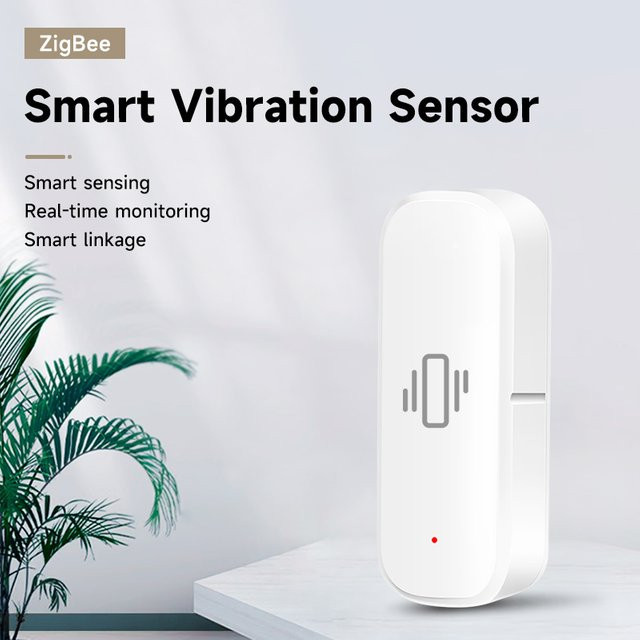 Tuya Smart Home ZigBee Vibrationssensor in Weiß für Echtzeit-Überwachung und Sicherheitsschutz per App - Bild 1