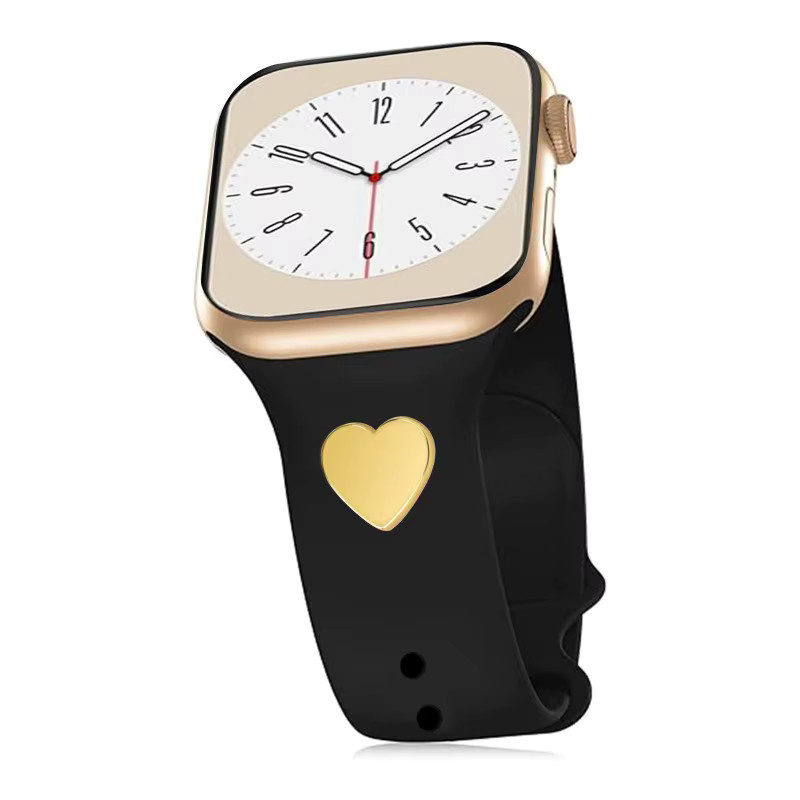 JBAILI Charms für Apple Watch Armband, Gold, Silikon - Bild 2