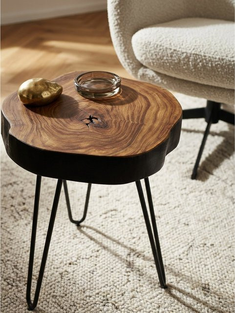 Beistelltisch BAGLI von KADIMA DESIGN aus Massivholz in Braun, quadratisch, B/T/H: 35 x 35 x 46 cm - Bild 1