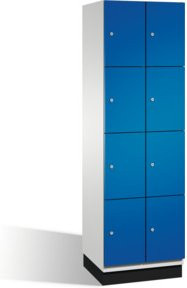 C+P Fächerschrank Cambio auf Sockel mit 8 Fächern, Korpus Lichtgrau und Front Enzianblau, H: 195,0 cm, B: 60,0 cm, T: 52,5 cm - Bild 1