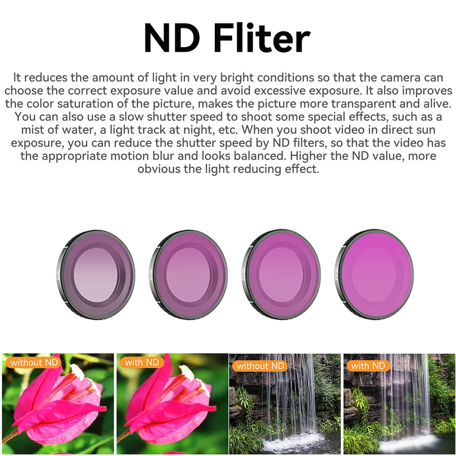 DJI OSMO Nano Objektiv Filter Set Schwarz mit CPL, UV, ND8, ND16, ND32 und ND64 Schutzfilter Zubehör Kit - Bild 3