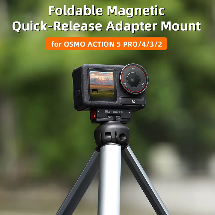 DJI Magnetischer Zwei-Klauen-Adapter mit Schnellverschluss und faltbarer Verlängerungshalterung für DJI Osmo Action 5 Pro, 4, 3, 2 in Schwarz - Bild 4