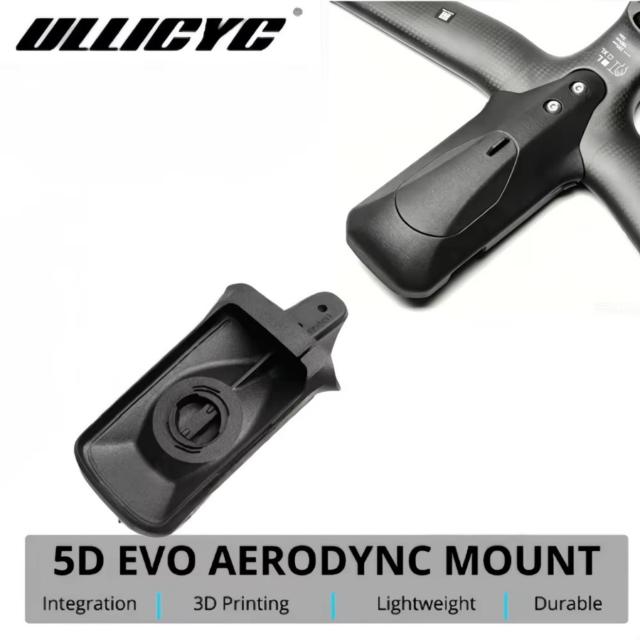 Aerodynamische 3D-gedruckte Computerhalterung für Garmin, Wahoo und Bryton in Schwarz, inklusive integrierter Tachometerhalterung für METRON 5D ACR EVO - Bild 2