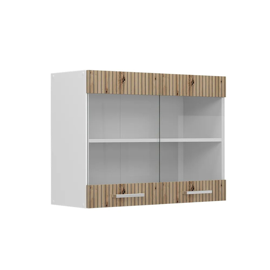 Vicco Küchenglasschrank R-Line Glashängeschrank Artisan-Eiche/Weiß, B: 80 cm, H: 60 cm, T: 31 cm - Bild 2