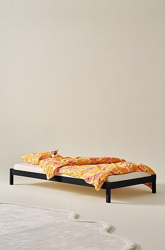 Jotex EVO Bettrahmen aus Massivholz in Schwarz, B/T/H: 90 x 200 x 24,5 cm - Bild 1