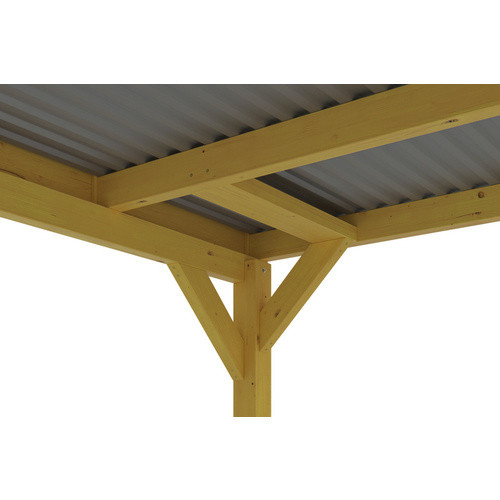 Skan Holz Carport Grunewald aus Fichte mit Aluminiumdach in Beige, B: 321 cm, T: 796 cm, H: 243 cm - Bild 4