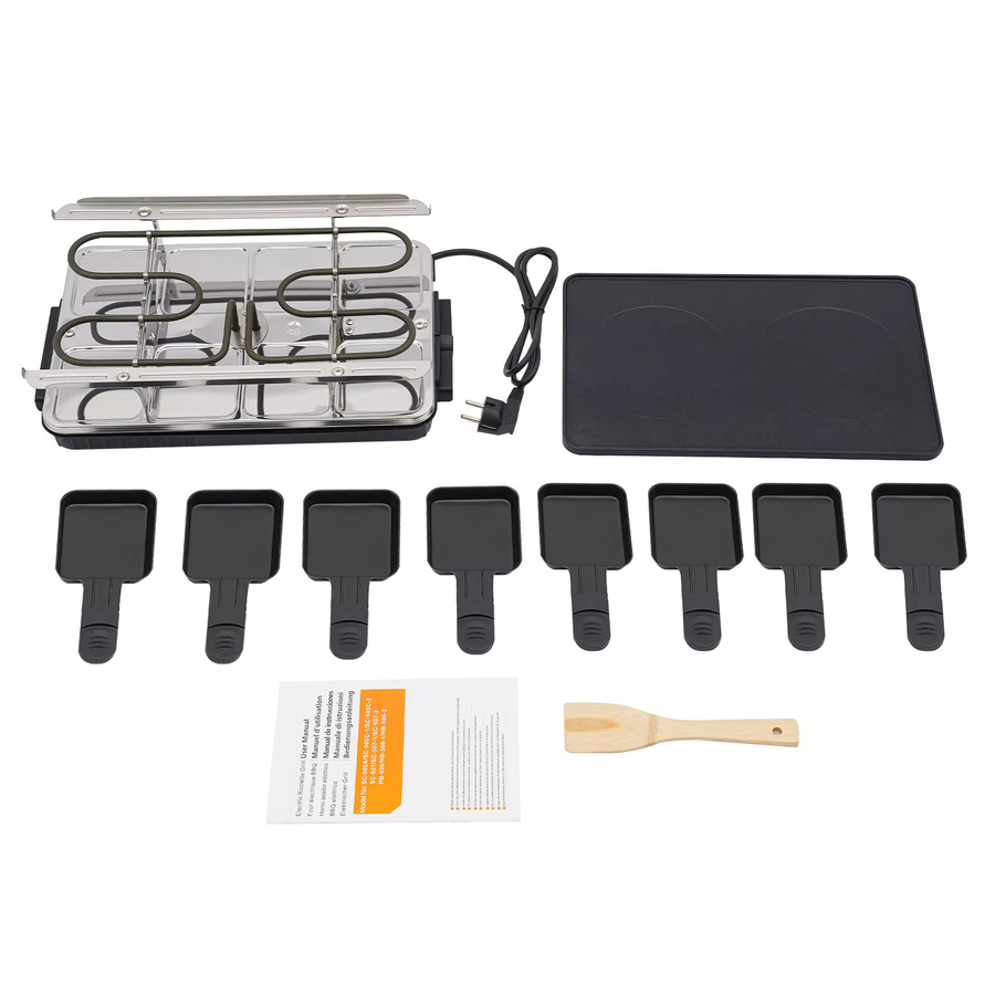 Bymaocar Elektrogrill Tischgrill mit 1 großen und 8 kleinen antihaftbeschichteten Tabletts, 220–240 V - Bild 4