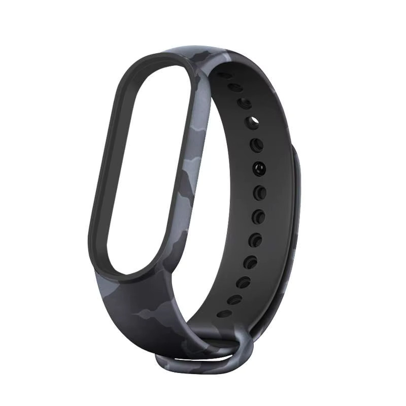 TINUORA Uhrenarmband Silikon, Camouflage, Schwarz, Unisex, Xiaomi Mi Band 6 5 4 3 - Bild 2
