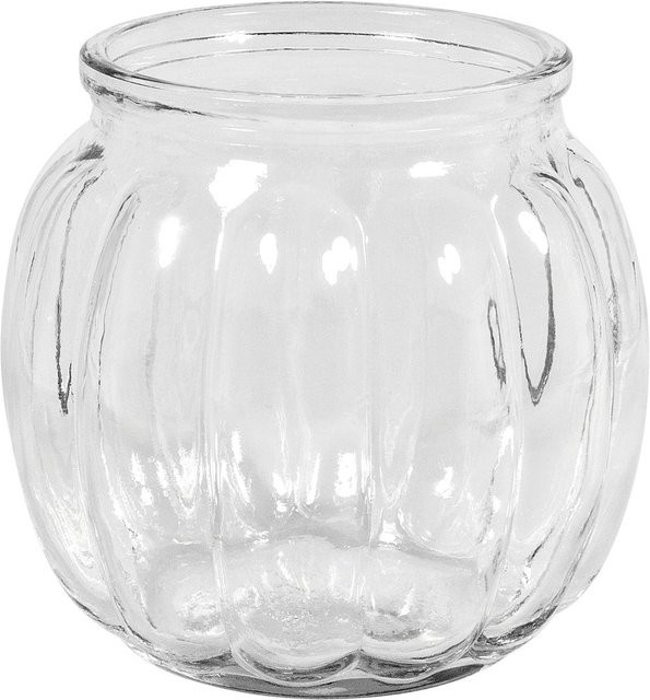Rayher Glasvase mit Rillen in Transparent für deine Tischdekoration, Höhe: 12,0 cm, Breite: 11,0 cm - Bild 1