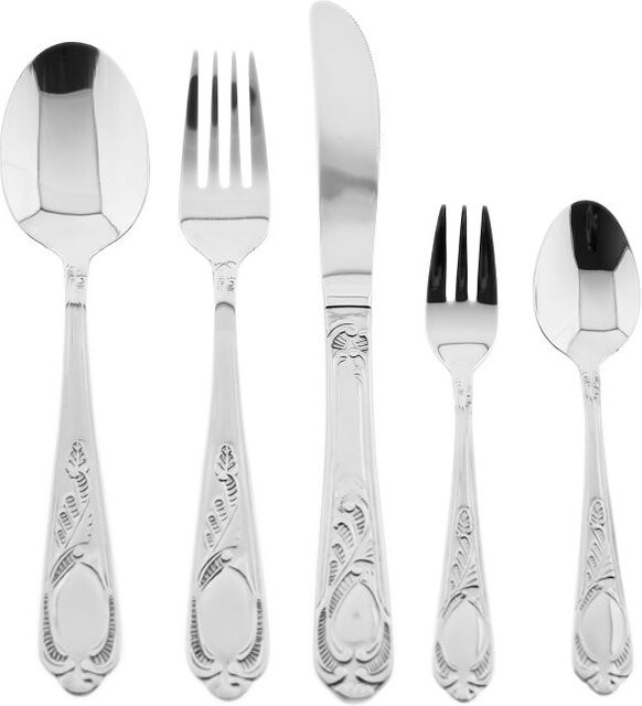 Mulex Rococo 30-teiliges Besteckset aus poliertem 18/10-Edelstahl in Silber - Bild 1