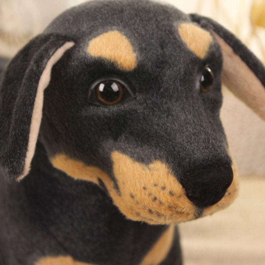 Fulaida Plüschtier Hund in Schwarz, lebensechtes Stofftier als stehende Dekoration, Höhe: 38 cm - Bild 3