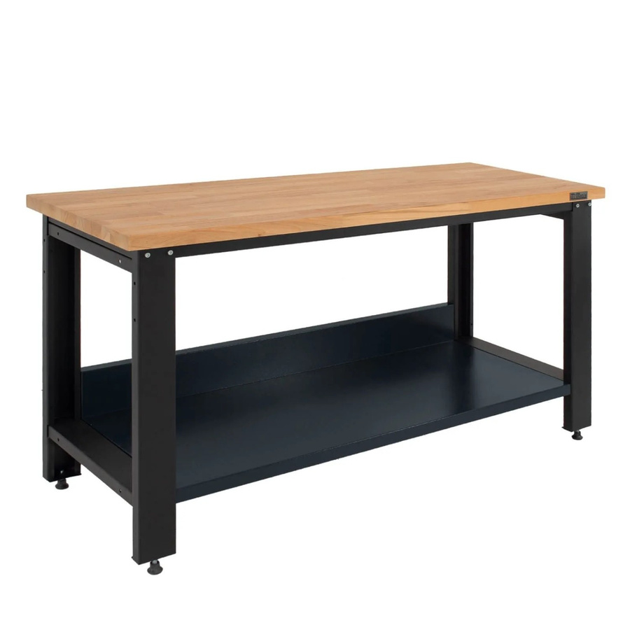 TRUTZHOLM Massive Werkbank Profiline XXL Freistehend aus Stahl und Hartholz, B/T: 170 x 69 cm, Anthrazit/Schwarz/Braun - Bild 2