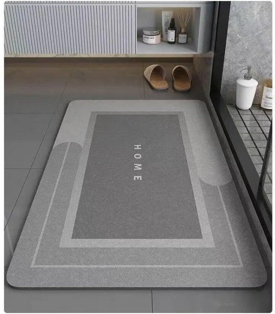 Rutschfeste Kieselgur Badezimmer Bodenmatte von Household supplies MH, schnell trocknend, Farbe: Schwarz, B/T: 60 x 40 cm - Bild 1