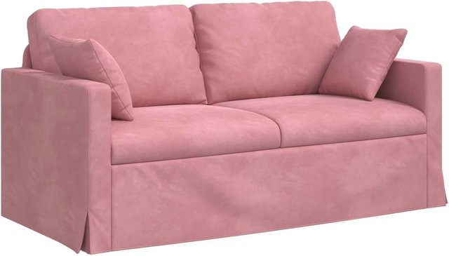 vidaXL Sofa in Rosa aus Samt mit Metallrahmen, Breite: 158 cm, Tiefe: 78 cm, Höhe: 80 cm - Bild 1