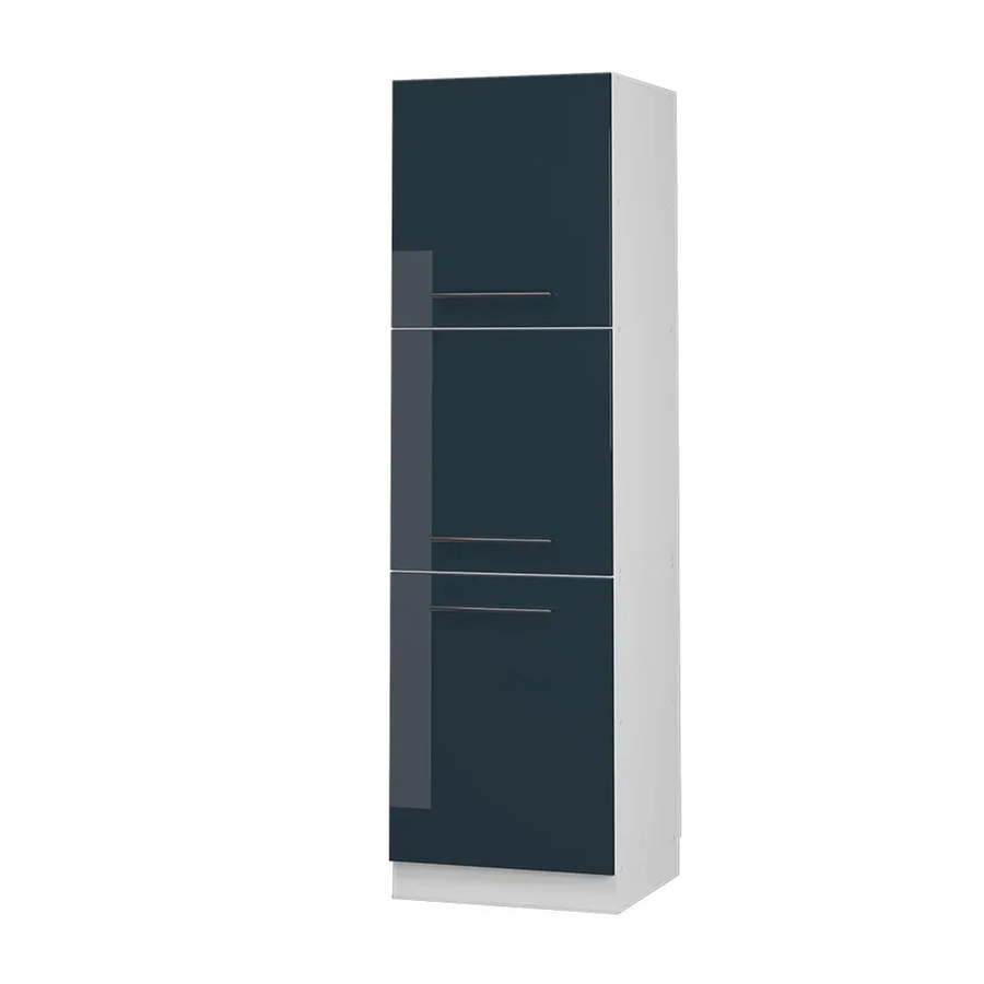 Vicco Herdschrank Fame-Line Küchenschrank in Weiß und Dunkelblau Hochglanz mit 3 Türen, B/T/H: 60,0 x 58,1 x 82,0 cm - Bild 3