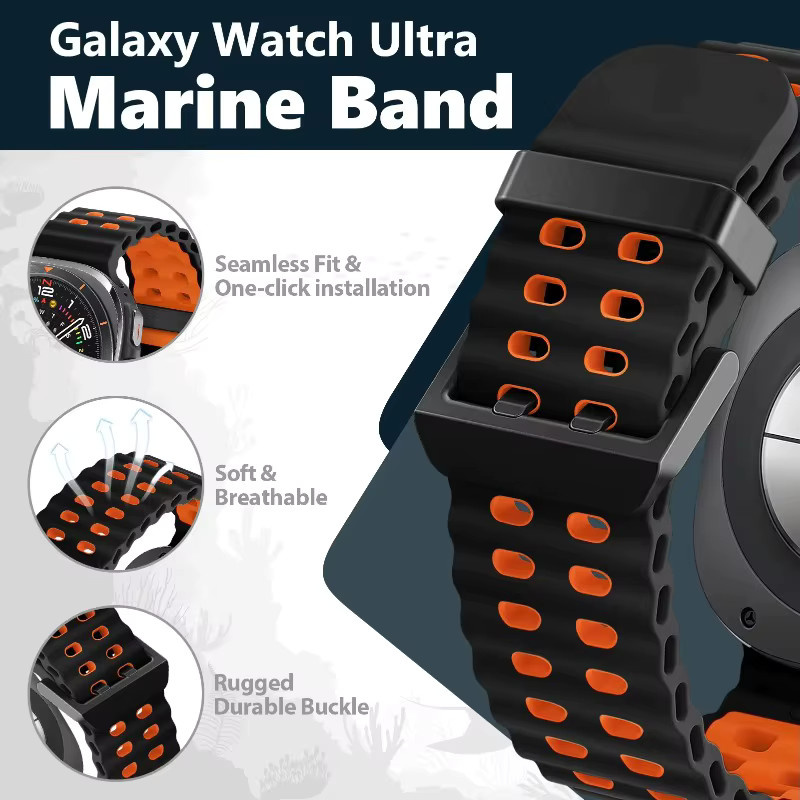 Samsung Uhrenarmband Silikon, Schwarz, Galaxy Watch 8 40/44 mm, 46 mm - Bild 5