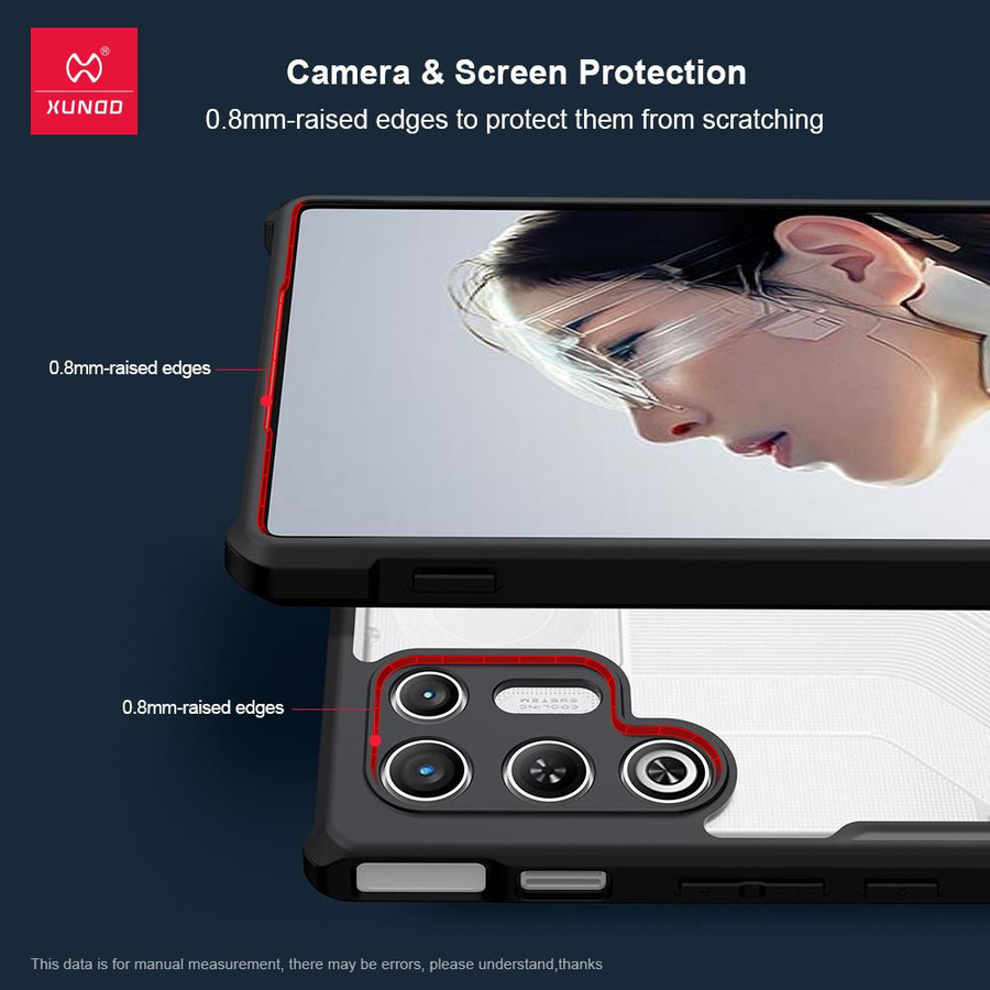 Xundd Stoßfeste Handyhülle mit Laser Muster für ZTE Nubia Red Magic 11 Air in Schwarz und Transparent - Bild 2