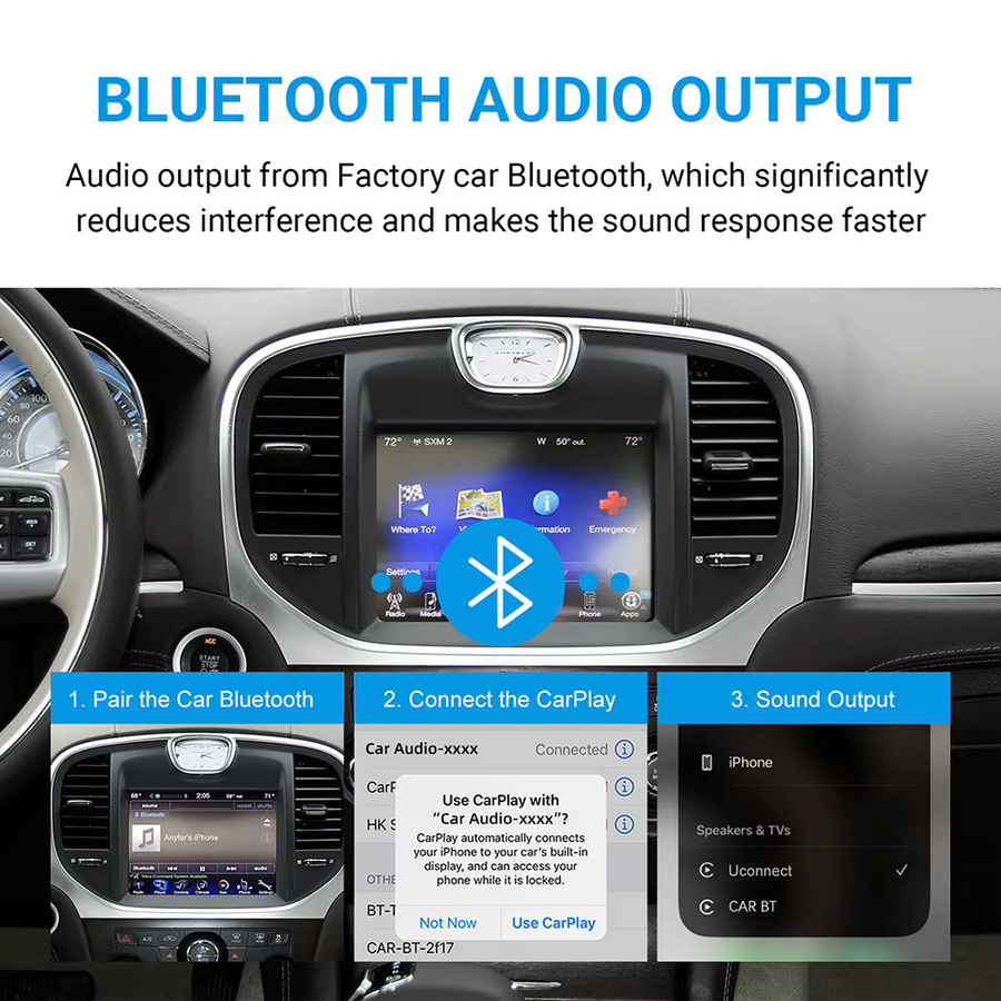 ANYFAR CarPlay Android Auto Wireless Nachrüst-Decoder-Box für Chrysler 300 300C Serie 2012-2014 in Schwarz mit Wi-Fi und Bluetooth - Bild 3