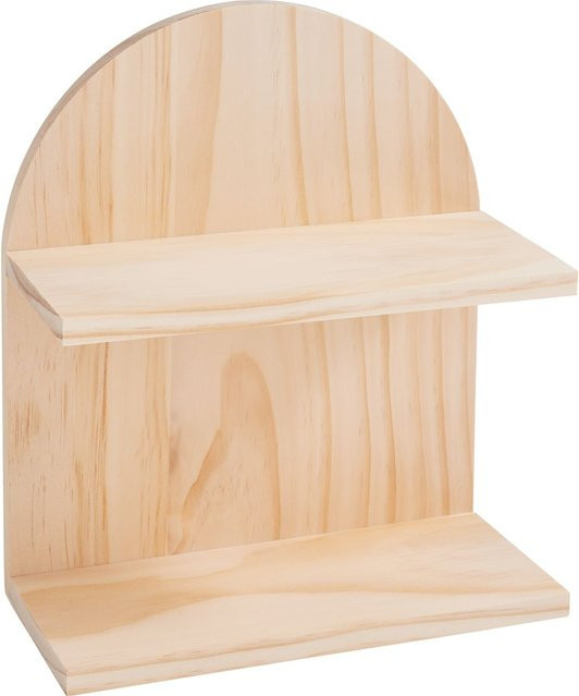 VBS Rundbogen-Holzregal mit 2 Ablagen in Beige, B/T/H: 23,0 x 20,0 x 9,5 cm - Bild 1