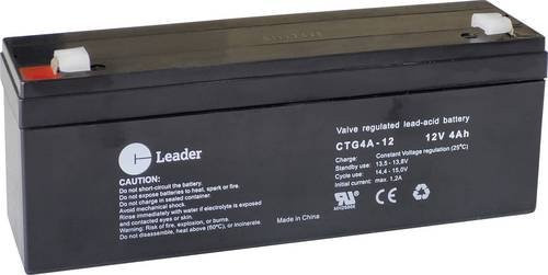 CT Leader CTG4A-12 Bleiakku Blei-Vlies AGM 12V 4.0Ah Schwarz mit Faston-Anschluss 4,8 mm - Bild 1