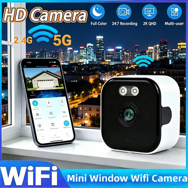 DIXSG WLAN Überwachungskamera mit 3MP 1080P HD Auflösung, Nachtsicht und Fernzugriff über Smartphone für die Heimsicherheit im Innenbereich, Weiß - Bild 1