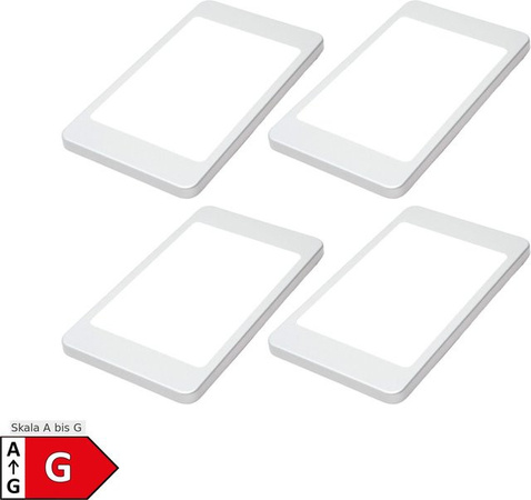 4er Set LED Unterbauleuchten in Silber-Grau, flaches Design ohne Sensor